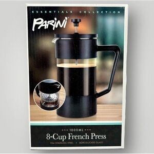 Parini 8 Cup FRENCH PRESS Plunger Coffee Tea Borosilicate Glass Stainless Steel